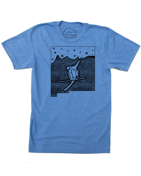New Mexico T-shirt, Ski New Mexico Illustration on soft 50/50 Threads - Elevate the day!