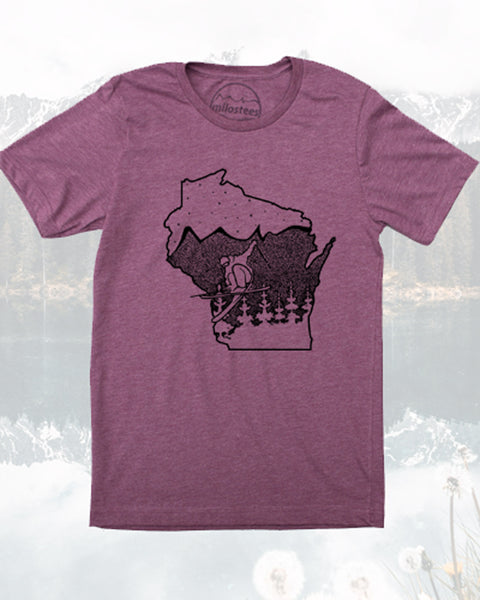 Wisconsin Shirt, Ski the Badger state in Soft 50/50 Tee's- Elevate the day!