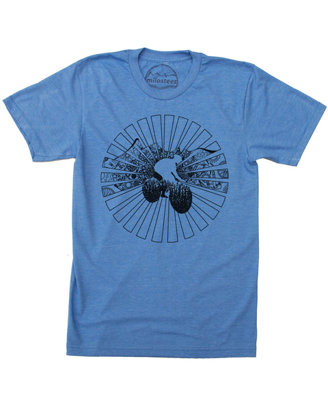 Sun Cycle Shirt- Cycling Image Screen Printed on Soft 50/50 Tee's for a Bike Enthusiast!