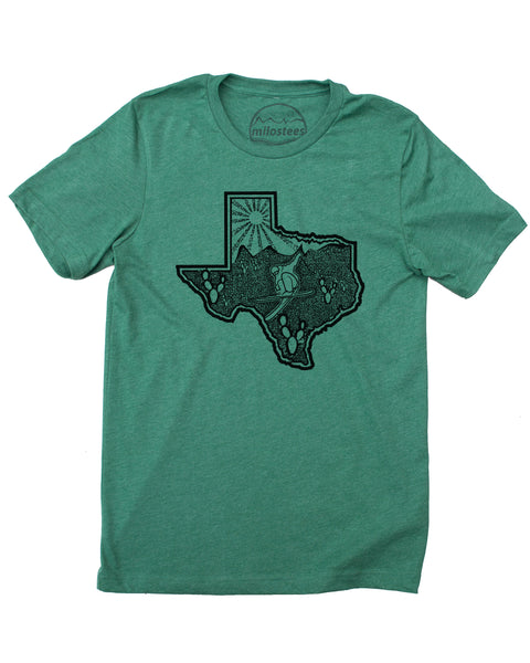 Ski Texas T-shirt | Skiing Graphic on Soft 50/50 Wears | Ski the Lone Star State Elevate the Day!