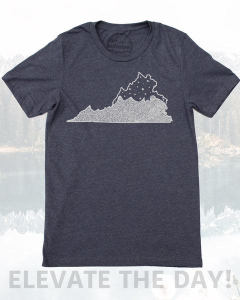 Virginia Shirt- Home Screen Printed with Mountains and Stars- Elevate your day in a Silky 50/50 blend.