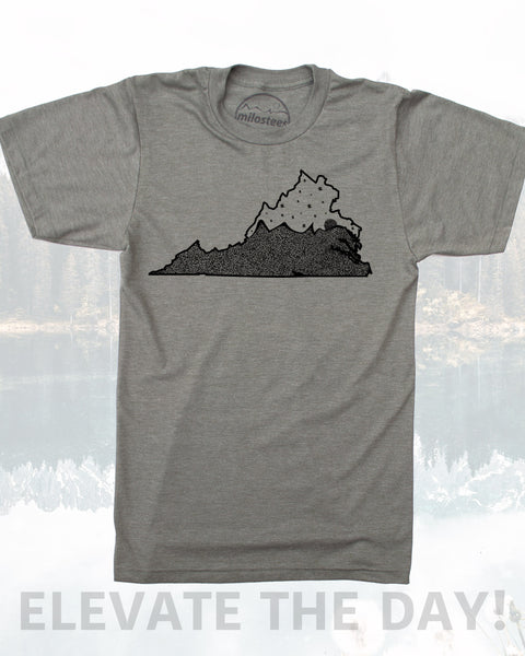 Virginia Shirt- Home Screen Printed with Mountains and Stars- Elevate your day in a Silky 50/50 blend.