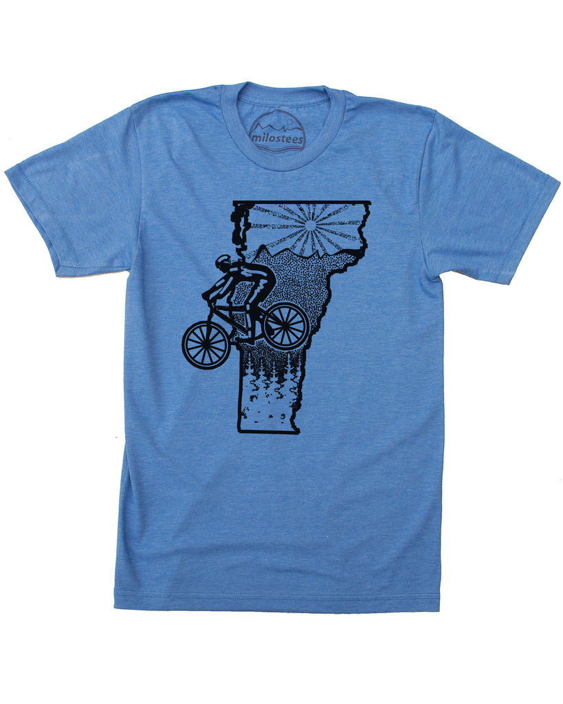 Vermont Shirt with Mountain Bike Style - Print on Soft 50/50 Tee's