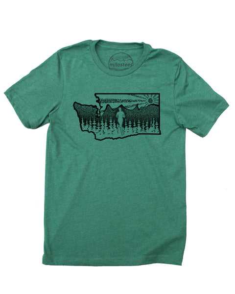 Washington State Running Shirt - Hand Screen Print on Soft Threads