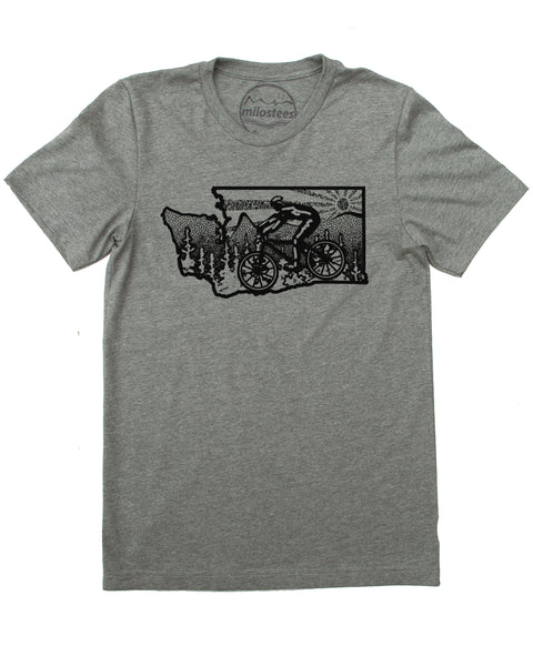 Washington Shirt- Mountain Bike Washington Graphic on Soft 50/50 T-shirt's