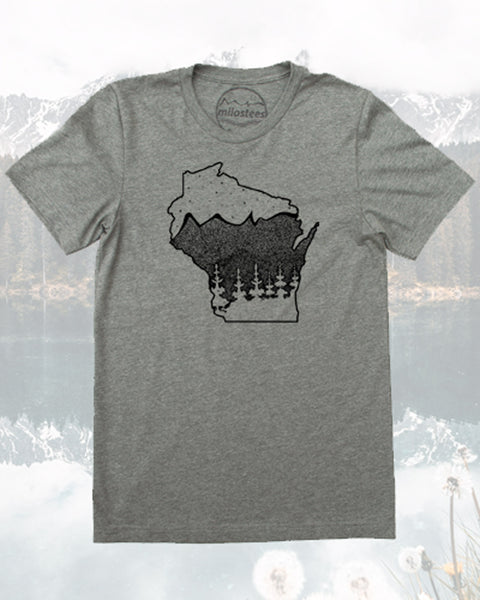 Wisconsin T-shirt, Nature Design for the Home you Love- Screen Printed by Hand on Soft 50/50 Tee's