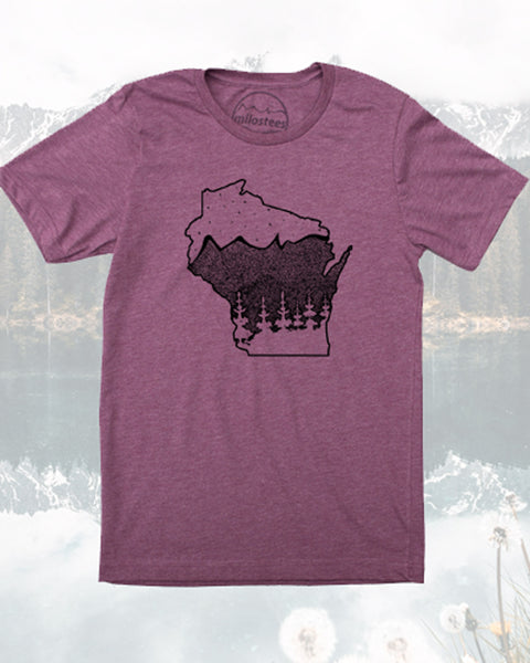 Wisconsin T-shirt, Nature Design for the Home you Love- Screen Printed by Hand on Soft 50/50 Tee's