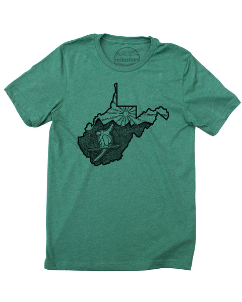 Ski West Virginia T-shirt | Skiing Graphic on Soft 50/50 Wears | Ski Snowshoe Mountain Elevate the Day!
