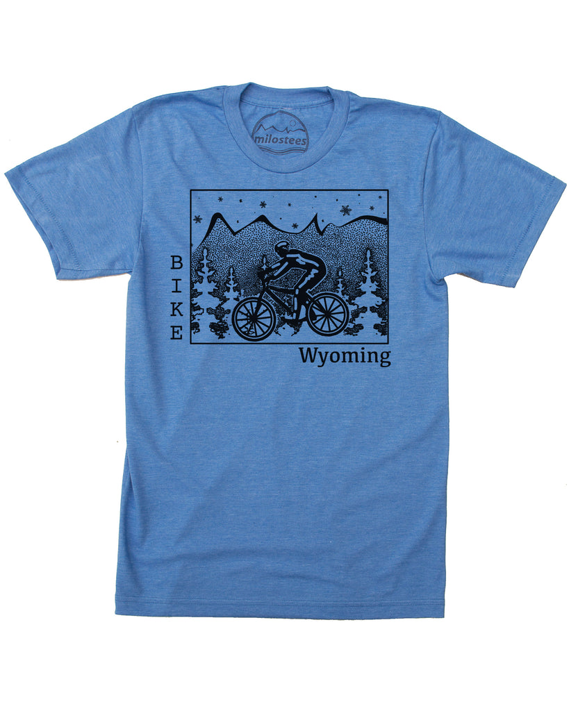 Wyoming Home Shirt | Mountain Bike Graphic | Hand Screen Print on Soft 50/50 Tee's | Elevate the Day!
